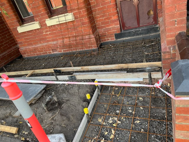 Concrete formwork construction site