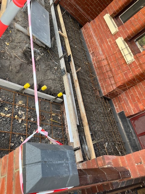 Construction site reinforcing bars