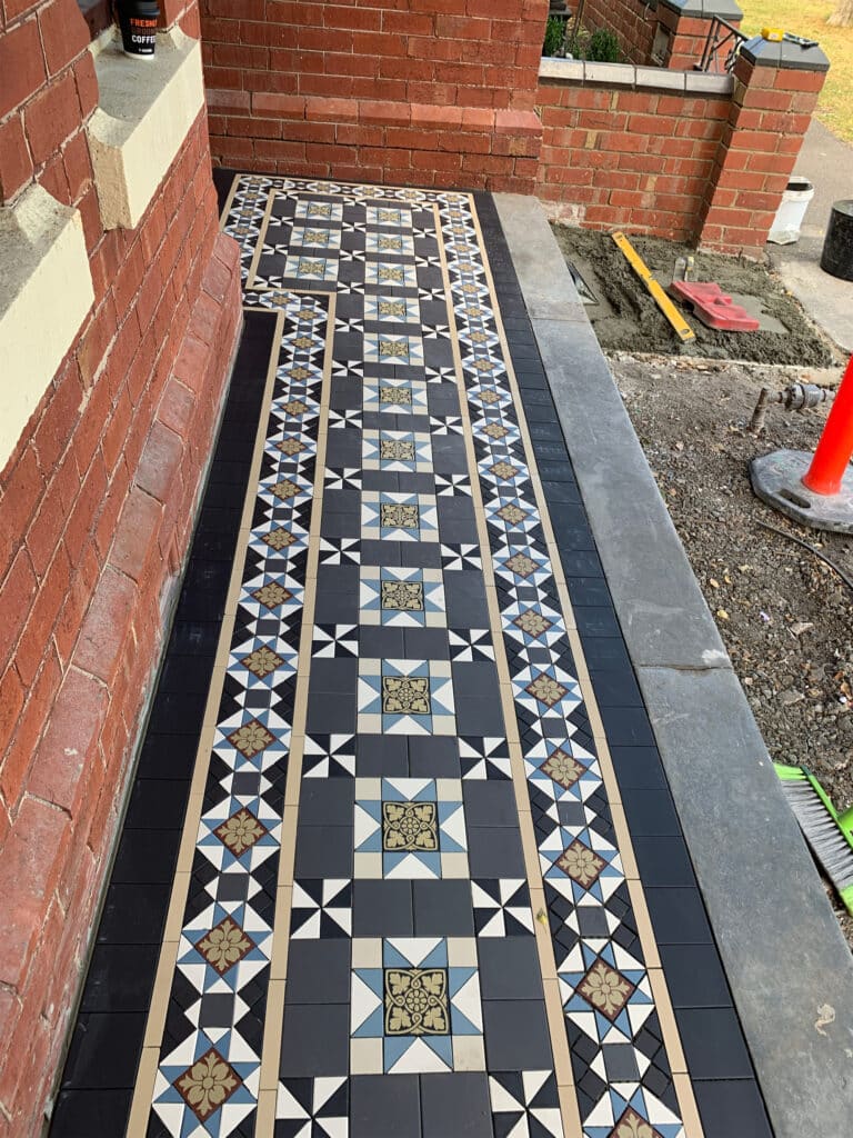Victorian tiled pathway installation