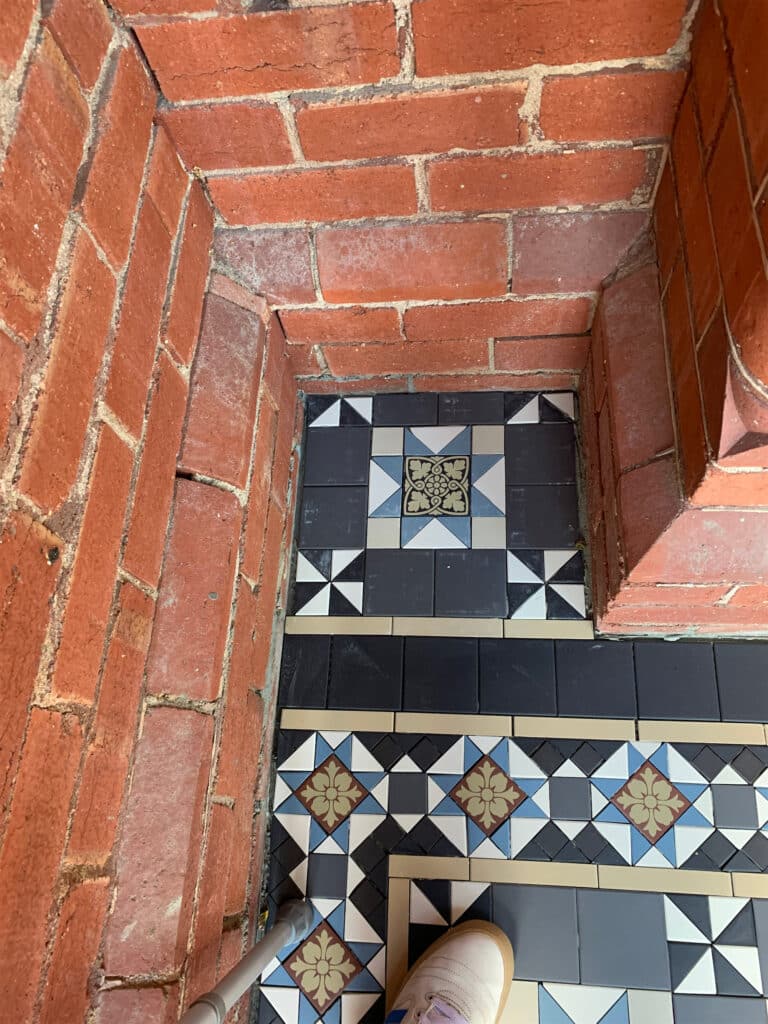 Victorian tiled floor corner