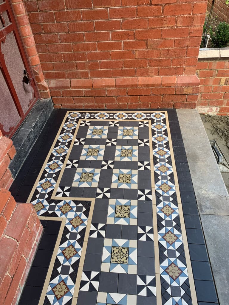Victorian tiled pathway entrance
