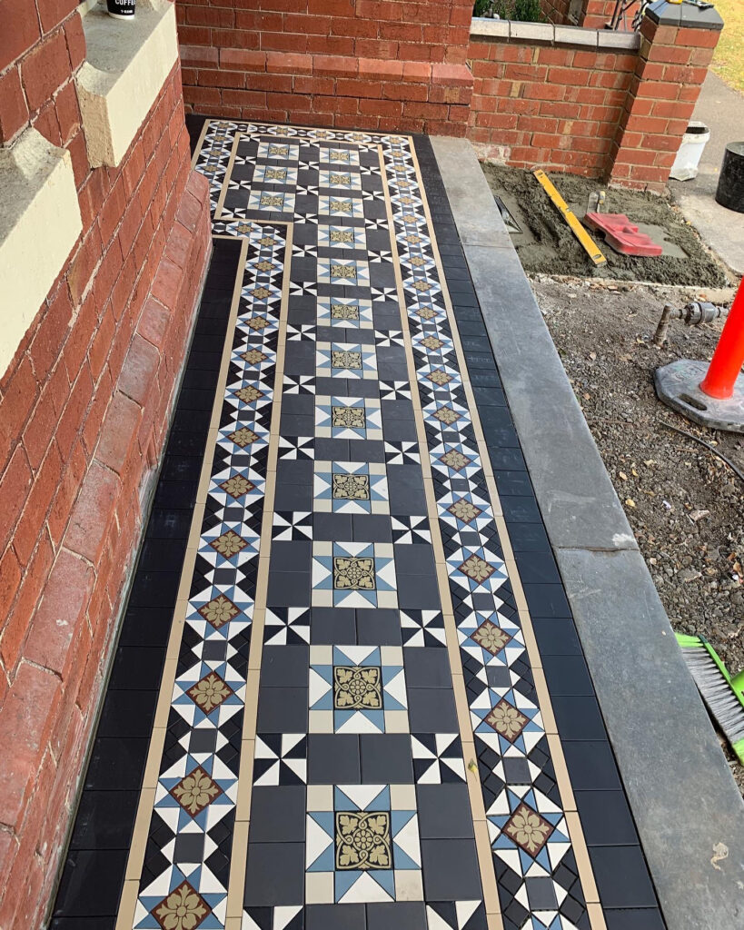Victorian tiled pathway entrance
