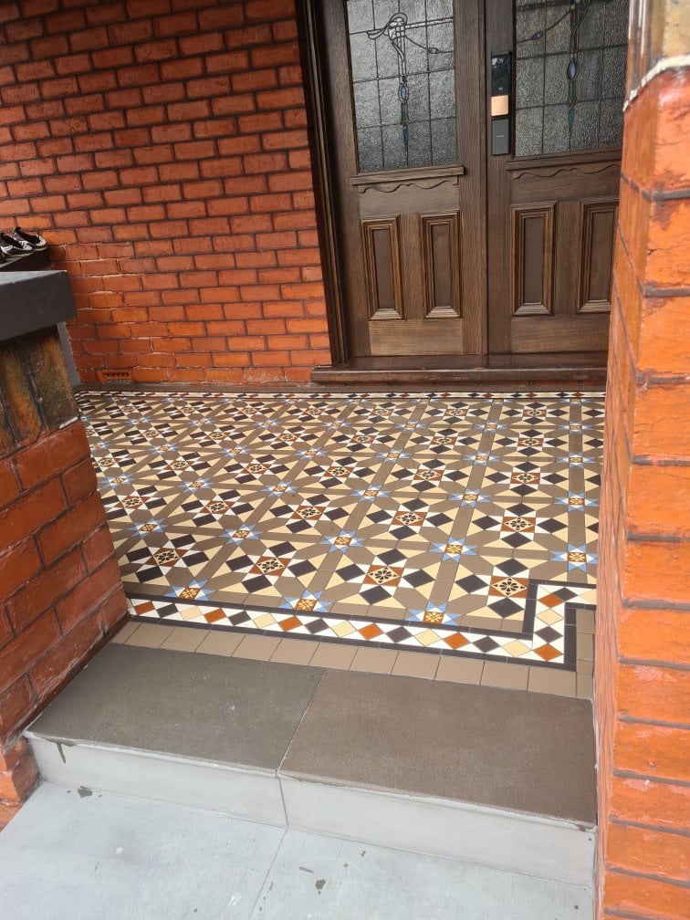 Victorian tiled porch entrance