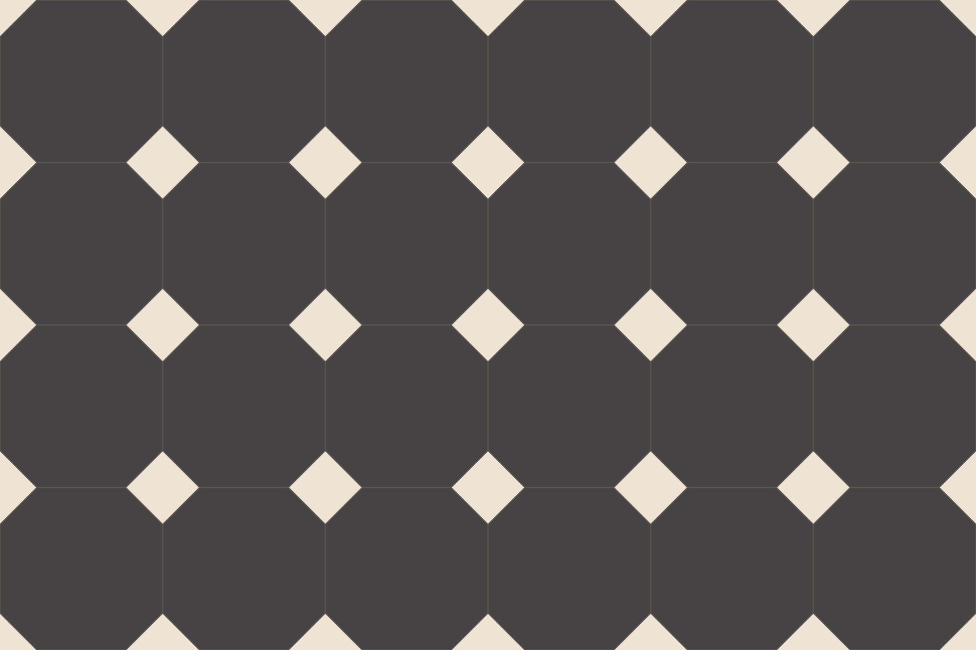 Octagon and Dot, 150 pattern drawing, Black and white colourway