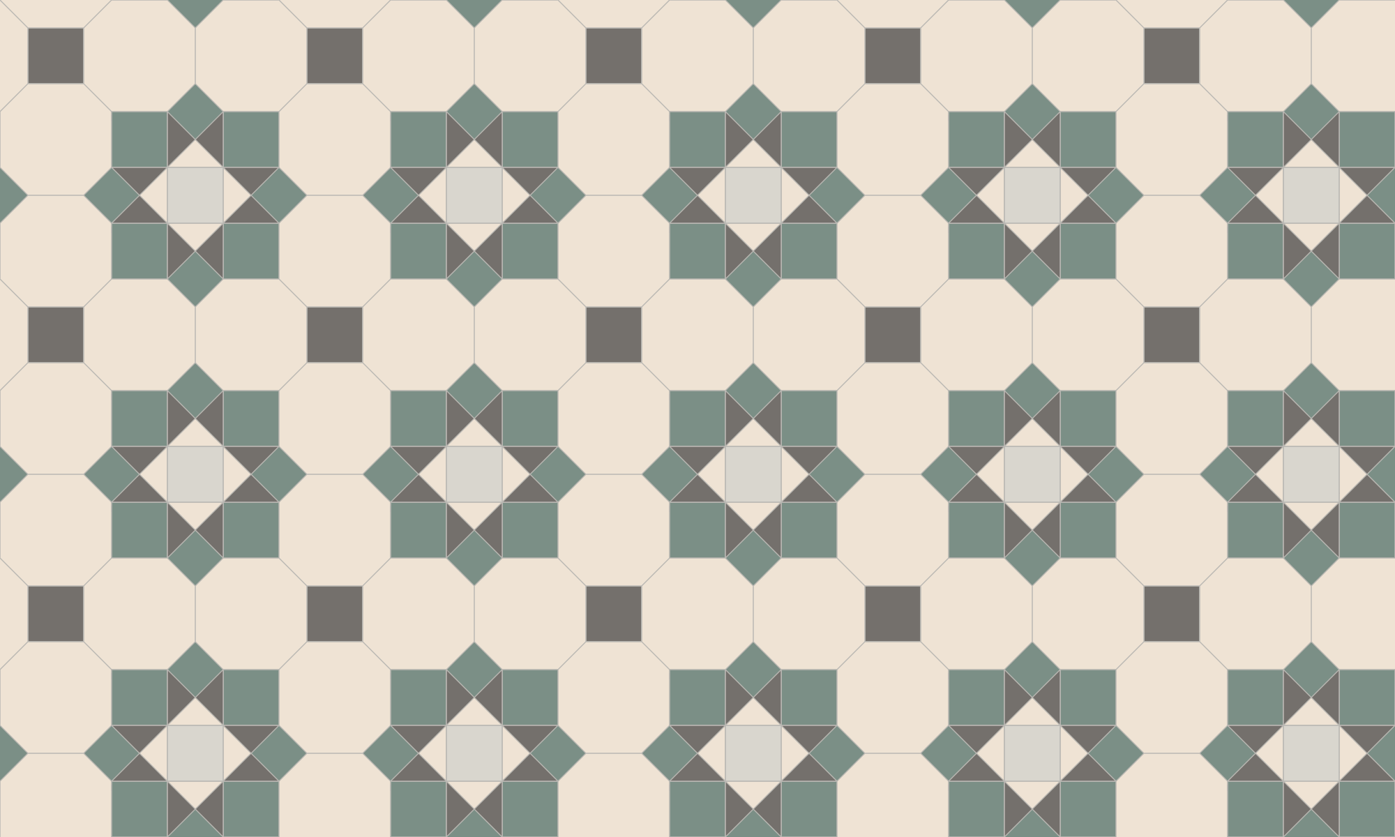 Albury pattern drawing, White, green and charcoal colourway