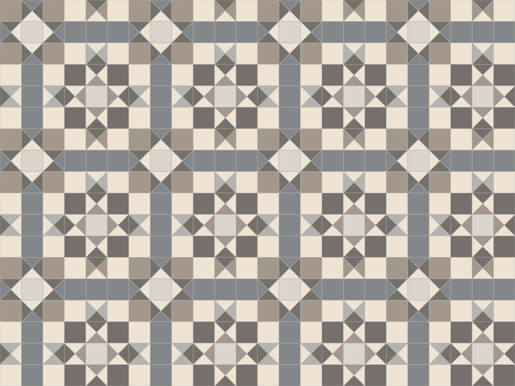 Melbourne pattern drawing, White, grey and taupe colourway